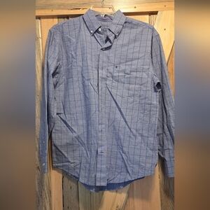 Izod Blue Checkered Dress Shirt